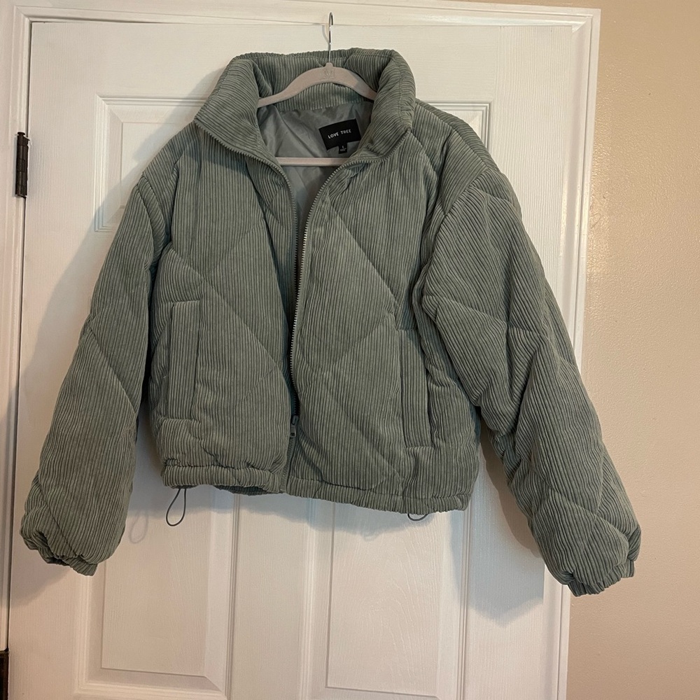 Size large Love Tree green corduroy jacket. Boutique style